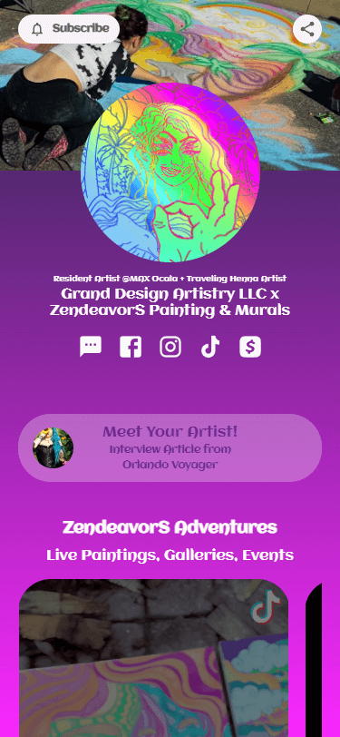 Musician's Snipfeed page