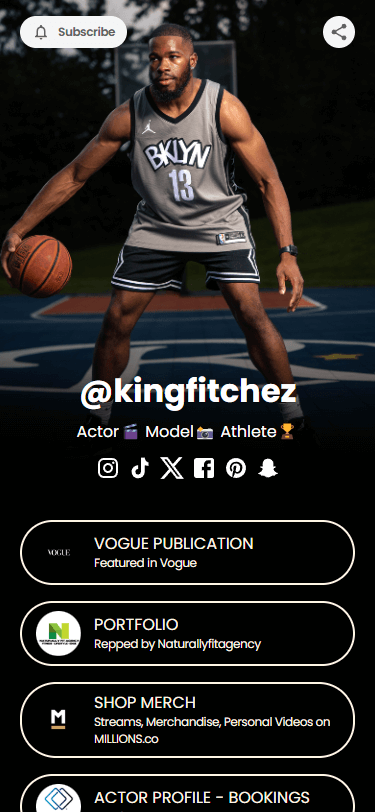 Athlete's Snipfeed page
